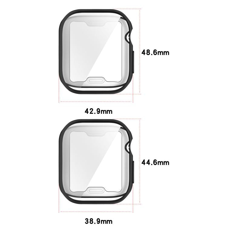 Full Coverage Electroplated TPU Watch Protective Case, For Apple Watch Series 12 Aluminum / Titanium 46mm, For Apple Watch Series 12 Aluminum / Titanium 42mm