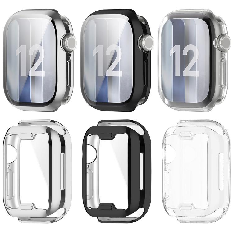 Full Coverage Electroplated TPU Watch Protective Case, For Apple Watch Series 12 Aluminum / Titanium 46mm, For Apple Watch Series 12 Aluminum / Titanium 42mm