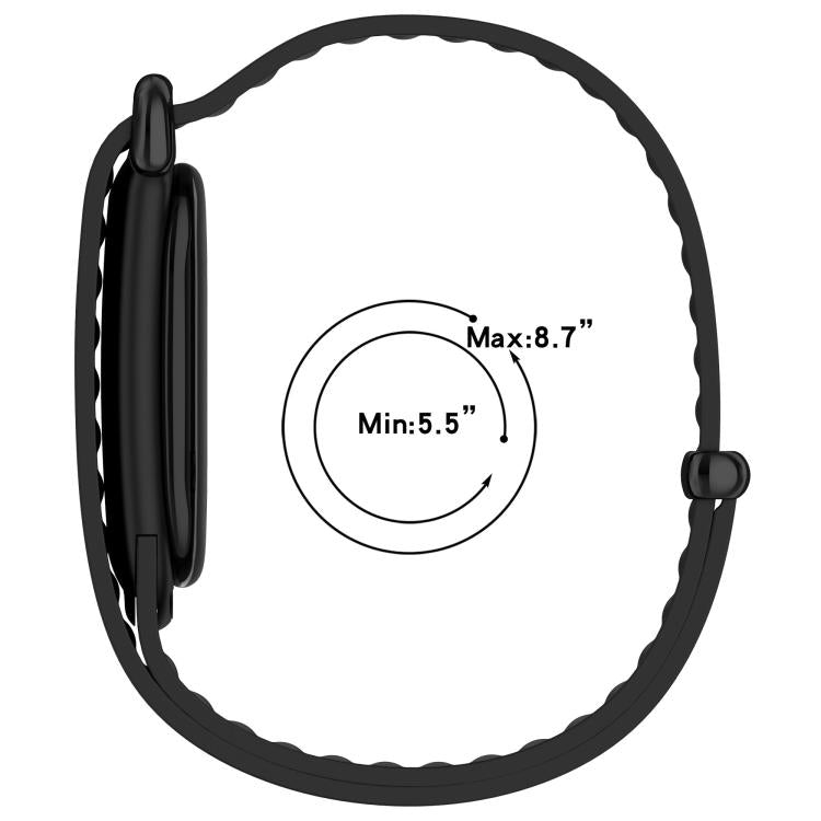 Metal Buckle Wave Texture Silicone Watch Band, For Google Fitbit Air