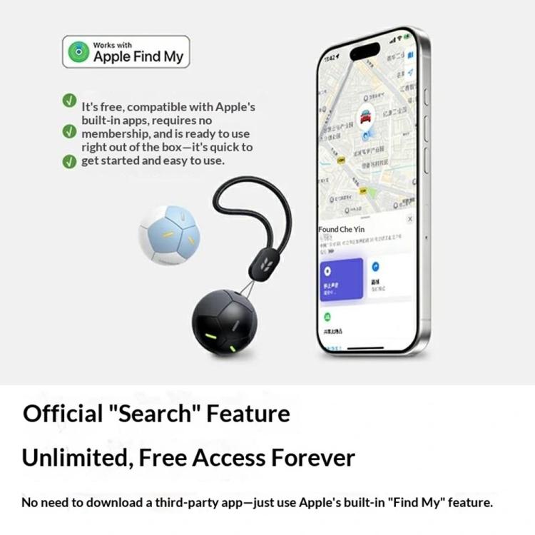 UGREEN FT309 IP68 Waterproof Soccer Ball Smart Tracker 110dB Item Locator Works