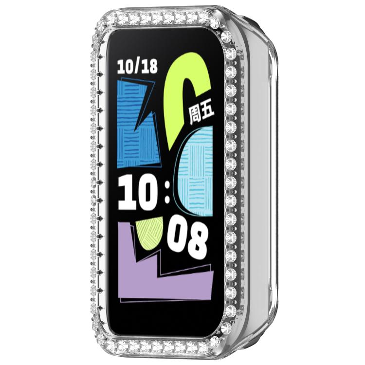 Single Row Diamond Half Coverage Hollow PC Watch Protective Case, For Honor Band 11
