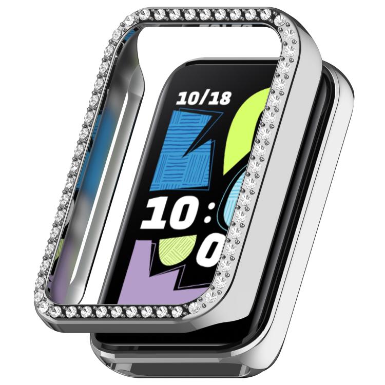 Single Row Diamond Half Coverage Hollow PC Watch Protective Case, For Honor Band 11
