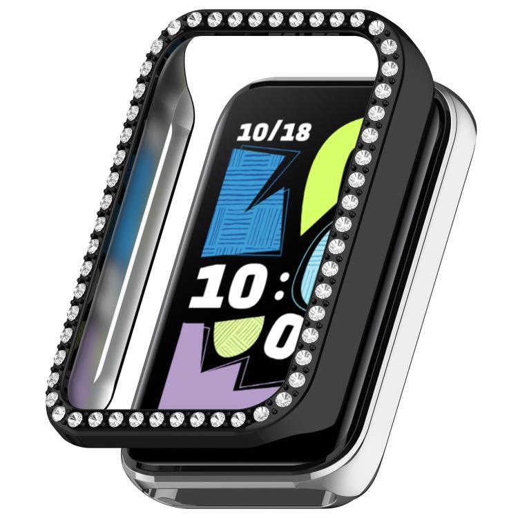 Single Row Diamond Half Coverage Hollow PC Watch Protective Case, For Honor Band 11