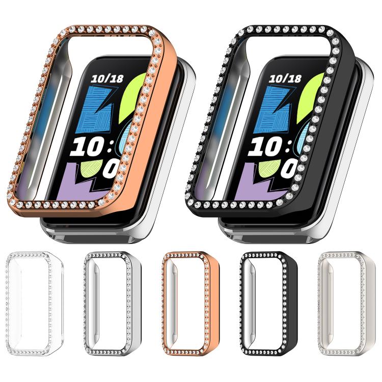 Single Row Diamond Half Coverage Hollow PC Watch Protective Case, For Honor Band 11