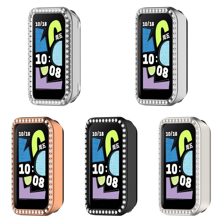 Single Row Diamond Half Coverage Hollow PC Watch Protective Case, For Honor Band 11