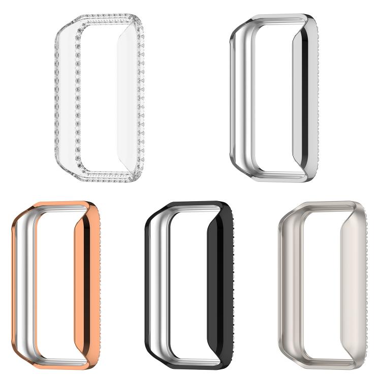 Single Row Diamond Half Coverage Hollow PC Watch Protective Case, For Honor Band 11