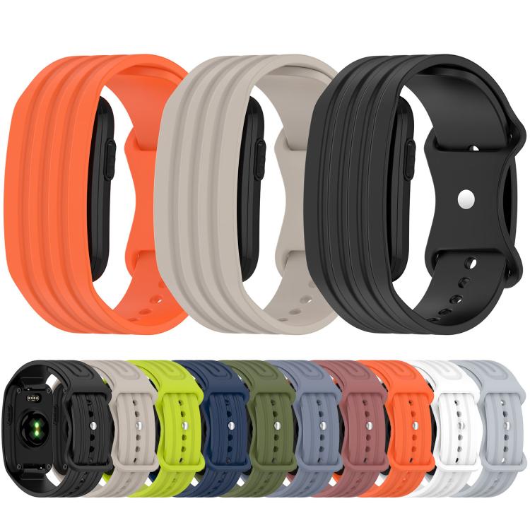 Butterfly Buckle Solid Color Silicone Watch Band, For Garmin CIRQA Smart Band