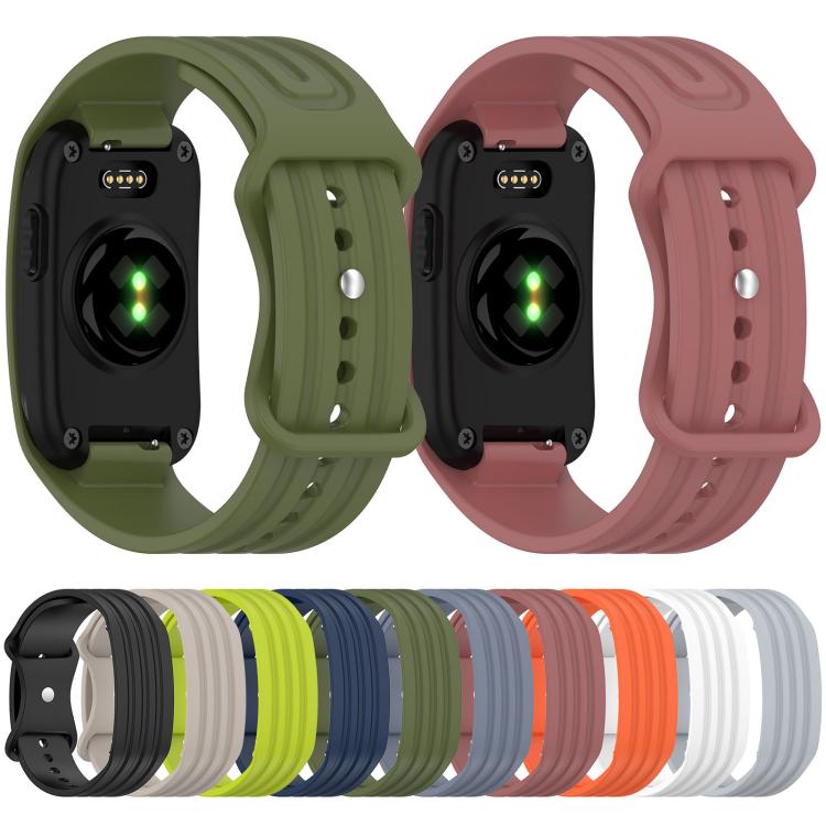 Butterfly Buckle Solid Color Silicone Watch Band, For Garmin CIRQA Smart Band