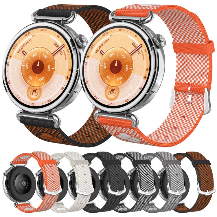 Floral Print Seamless Knitted Nylon Watch Band, 18mm