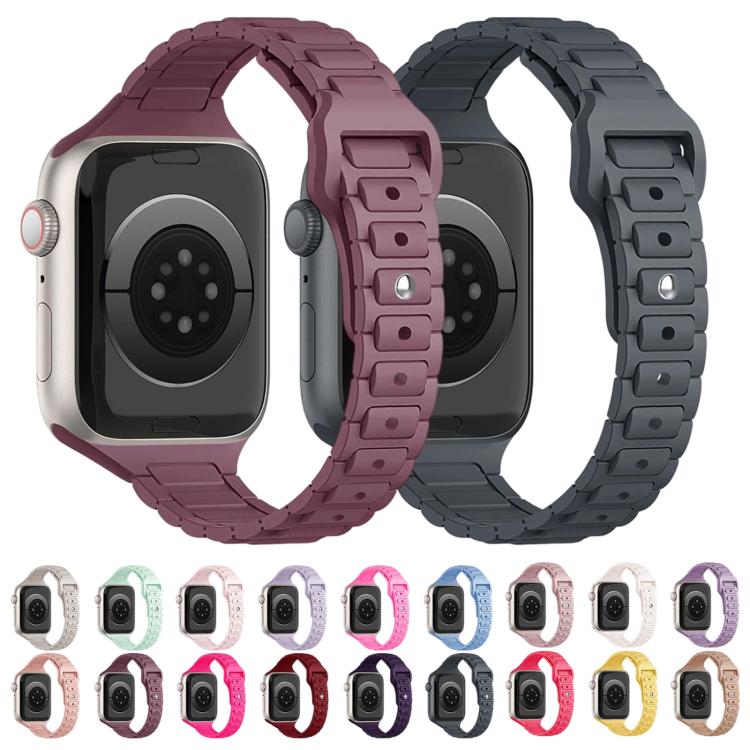 Slim Three Beads Reverse Buckle Silicone Watch Band, For Apple Watch 46mm / 49mm / 45mm / 44mm, For Apple Watch 42mm / 41mm / 40mm / 38mm