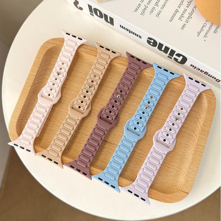 Slim Three Beads Reverse Buckle Silicone Watch Band, For Apple Watch 46mm / 49mm / 45mm / 44mm, For Apple Watch 42mm / 41mm / 40mm / 38mm