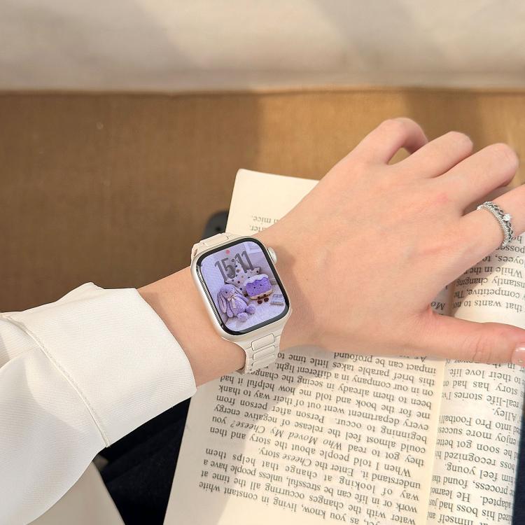 Slim Three Beads Reverse Buckle Silicone Watch Band, For Apple Watch 46mm / 49mm / 45mm / 44mm, For Apple Watch 42mm / 41mm / 40mm / 38mm