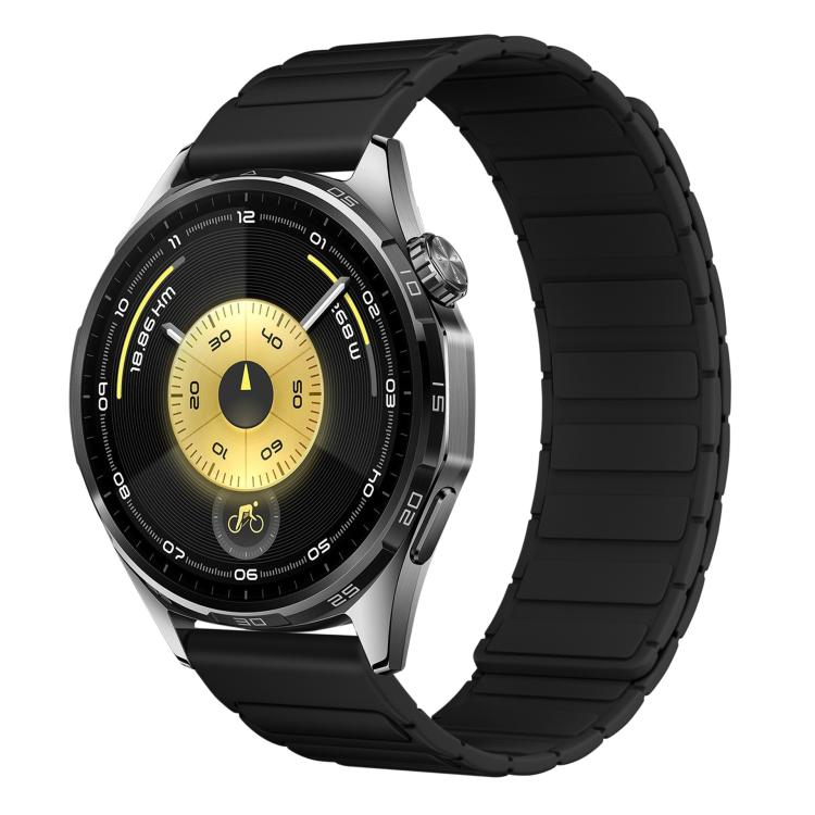 Press Button Quick Release Connector I-Shaped Magnetic Silicone Watch Band, 18mm, 22mm