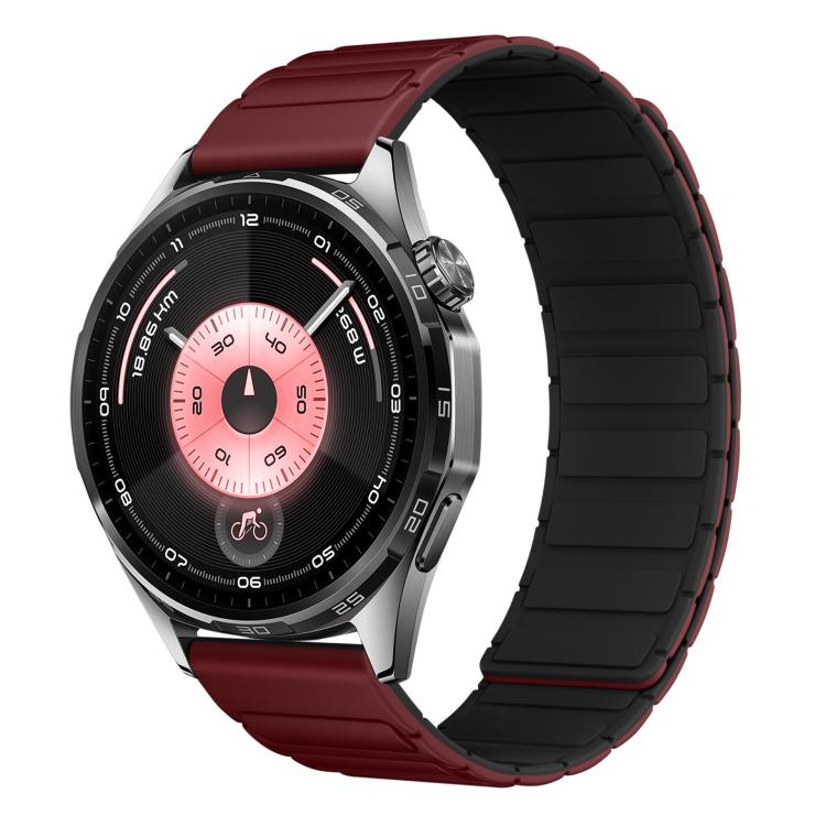 Press Button Quick Release Connector I-Shaped Magnetic Silicone Watch Band, 18mm, 22mm