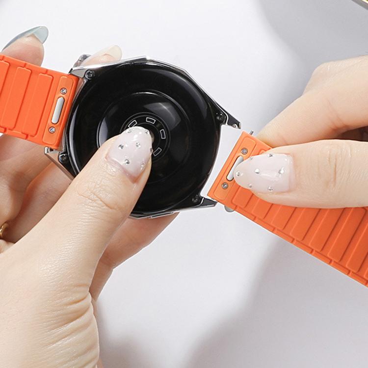 Press Button Quick Release Connector I-Shaped Magnetic Silicone Watch Band, 18mm, 22mm
