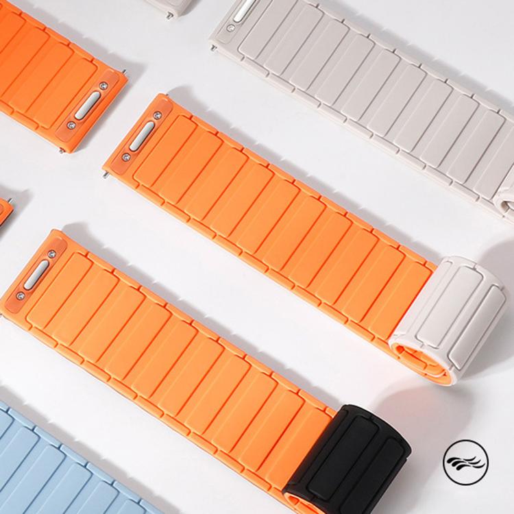 Press Button Quick Release Connector I-Shaped Magnetic Silicone Watch Band, 18mm, 22mm