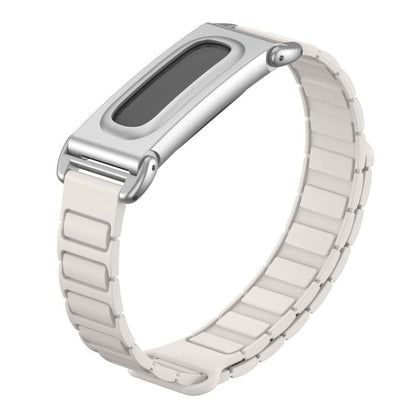 Metal Case Hybrid I-Shaped Magnetic Silicone Watch Band, For Google Fitbit Air