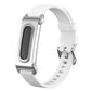 Metal Case Hybrid Pin Buckle Solid Color Silicone Watch Band, For Google Fitbit Air