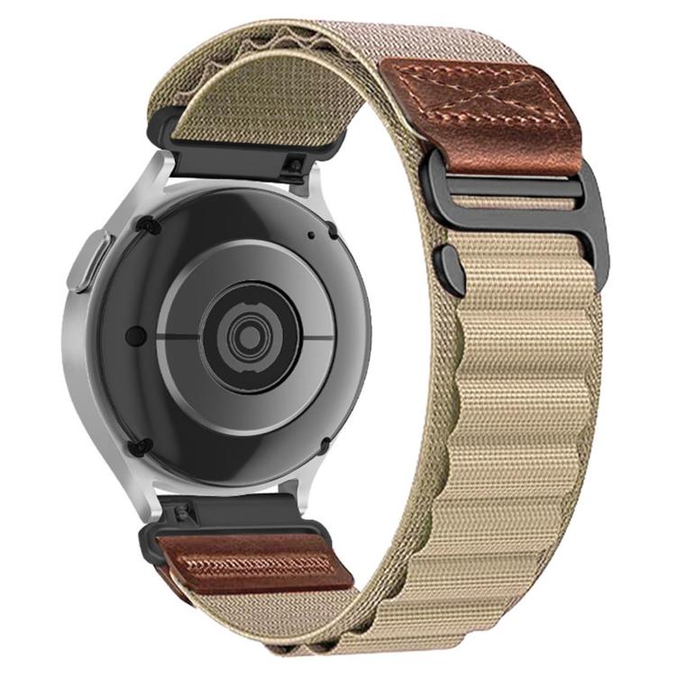 Retro Vegan Leather Label Alpine Nylon Loop Watch Band, 18mm, 20mm, 22mm
