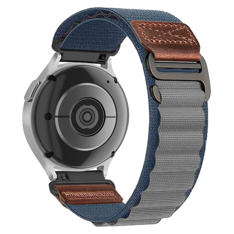 Retro Vegan Leather Label Alpine Nylon Loop Watch Band, 18mm, 20mm, 22mm