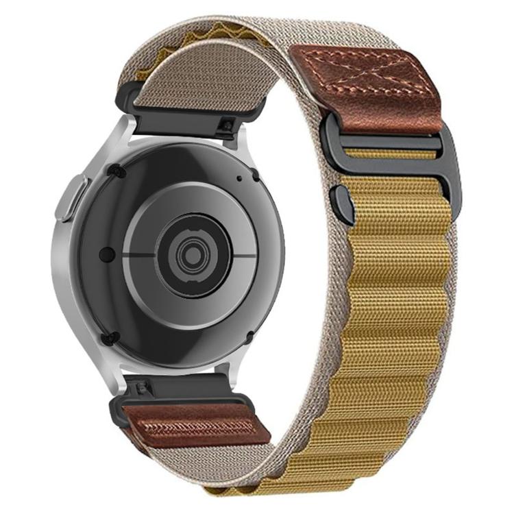 Retro Vegan Leather Label Alpine Nylon Loop Watch Band, 18mm, 20mm, 22mm
