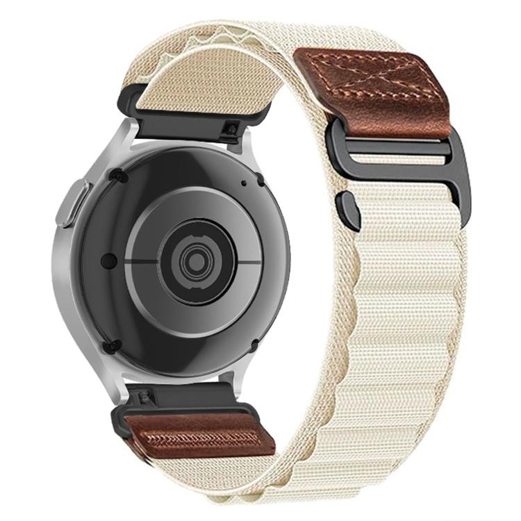 Retro Vegan Leather Label Alpine Nylon Loop Watch Band, 18mm, 20mm, 22mm
