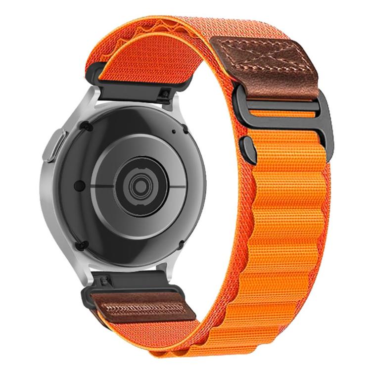 Retro Vegan Leather Label Alpine Nylon Loop Watch Band, 18mm, 20mm, 22mm
