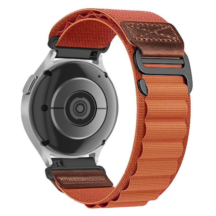 Retro Vegan Leather Label Alpine Nylon Loop Watch Band, 18mm, 20mm, 22mm
