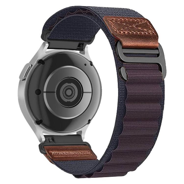 Retro Vegan Leather Label Alpine Nylon Loop Watch Band, 18mm, 20mm, 22mm