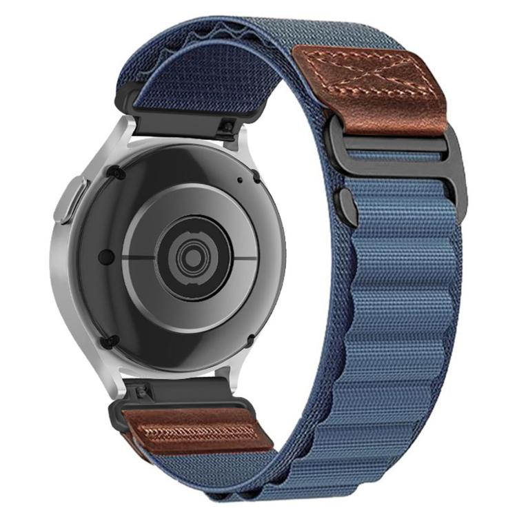 Retro Vegan Leather Label Alpine Nylon Loop Watch Band, 18mm, 20mm, 22mm