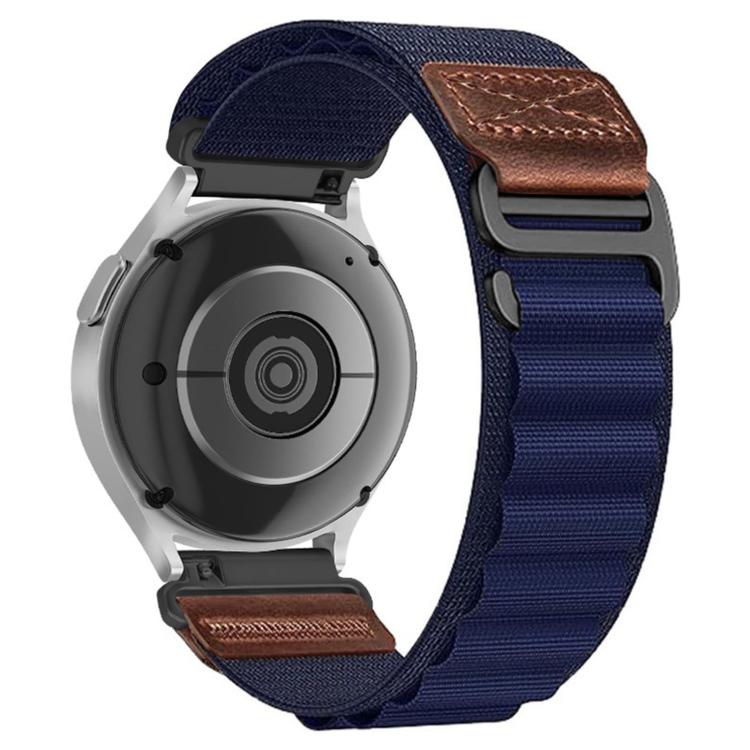 Retro Vegan Leather Label Alpine Nylon Loop Watch Band, 18mm, 20mm, 22mm