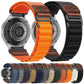 Retro Vegan Leather Label Alpine Nylon Loop Watch Band, 18mm, 20mm, 22mm