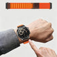 Retro Vegan Leather Label Alpine Nylon Loop Watch Band, 18mm, 20mm, 22mm