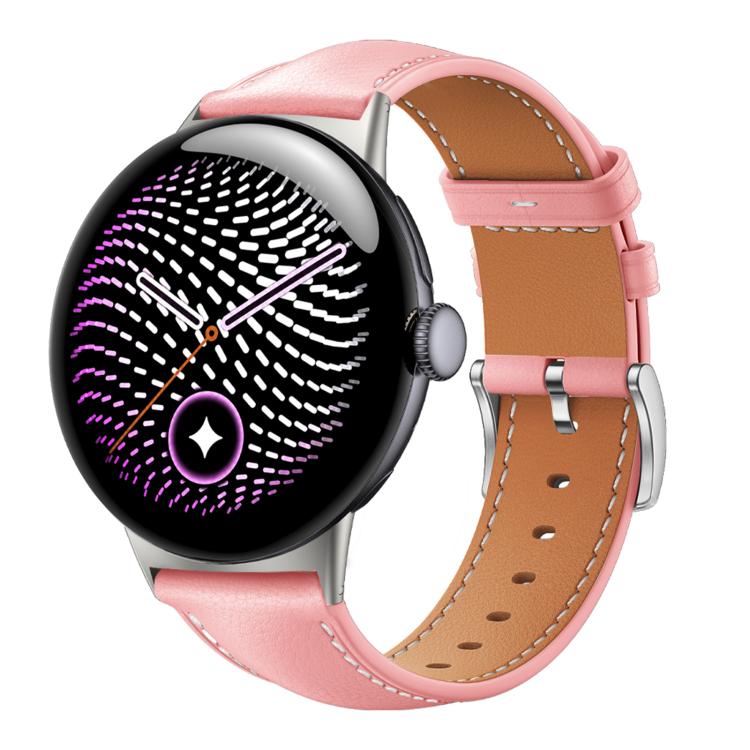 Pin Buckle Genuine Leather Watch Band, For Google Pixel Watch 5 / 4 / 3 45mm