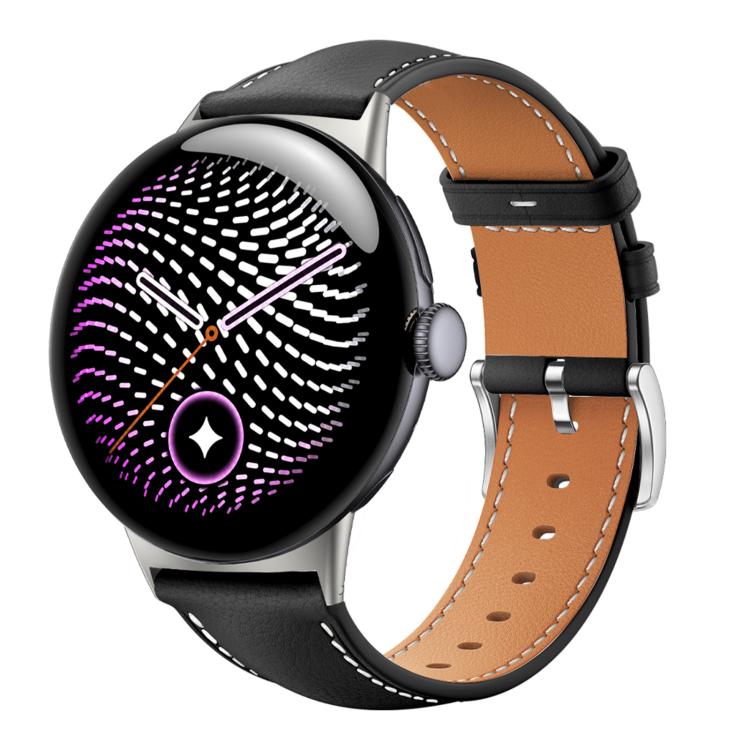 Pin Buckle Genuine Leather Watch Band, For Google Pixel Watch 5 / 4 / 3 45mm