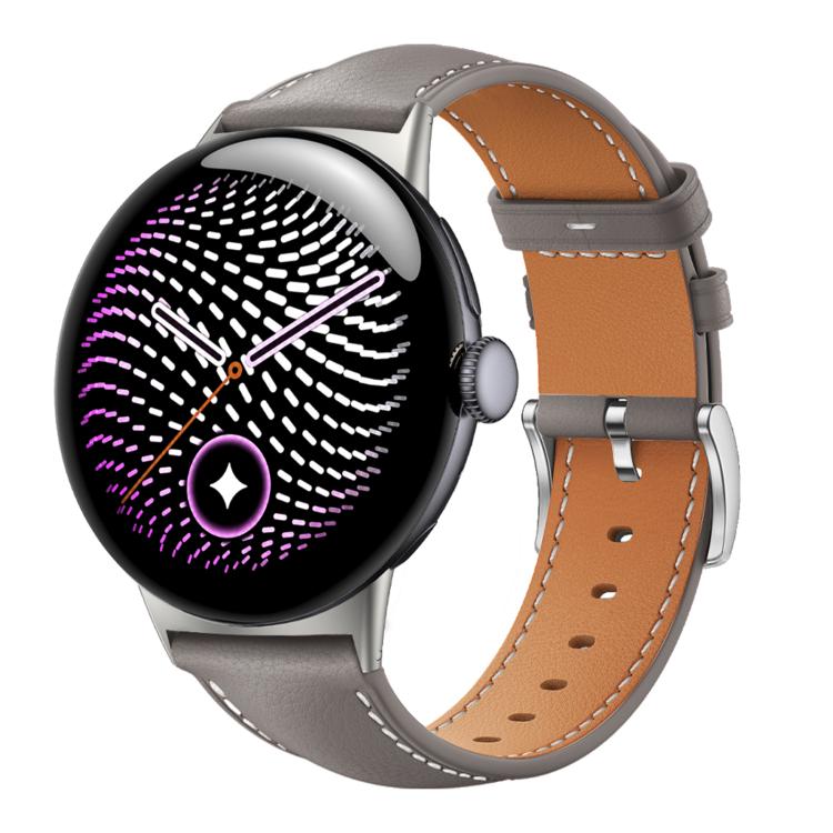 Pin Buckle Genuine Leather Watch Band, For Google Pixel Watch 5 / 4 / 3 45mm