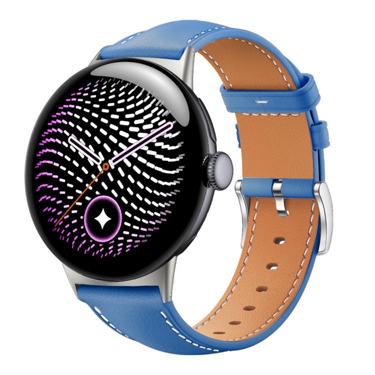 Pin Buckle Genuine Leather Watch Band, For Google Pixel Watch 5 / 4 / 3 45mm