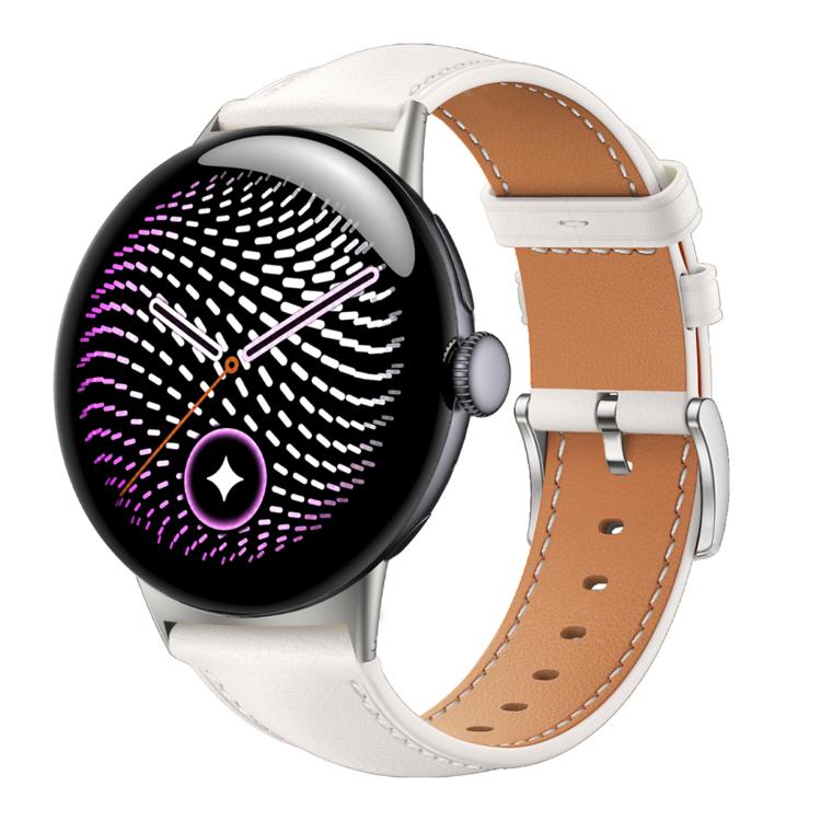 Pin Buckle Genuine Leather Watch Band, For Google Pixel Watch 5 / 4 / 3 45mm
