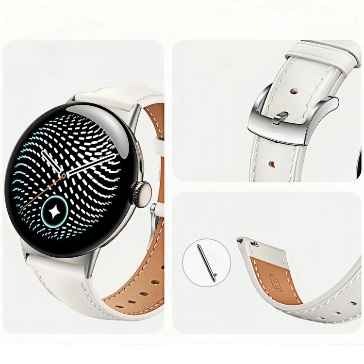 Pin Buckle Genuine Leather Watch Band, For Google Pixel Watch 5 / 4 / 3 45mm