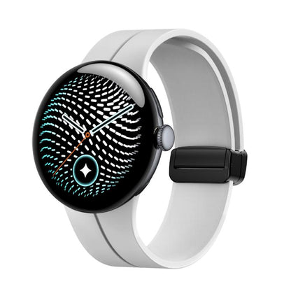 Folding Magnetic Clasp Silicone Watch Band, For Google Pixel Watch 5 / 4 / 3 45mm