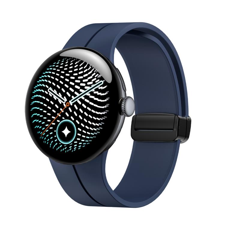Folding Magnetic Clasp Silicone Watch Band, For Google Pixel Watch 5 / 4 / 3 45mm