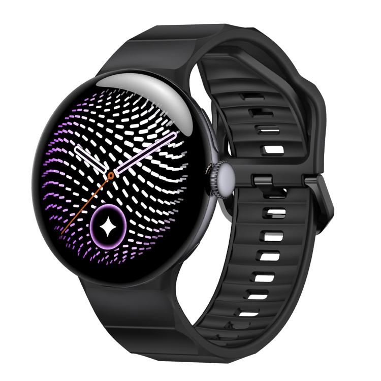 Wave Texture Solid Color Silicone Watch Band, For Google Pixel Watch 5 / 4 / 3 45mm