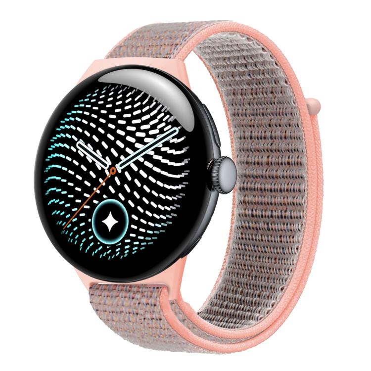 Nylon Woven Hook and Loop Fastener Watch Band, For Google Pixel Watch 5 / 4 / 3 45mm
