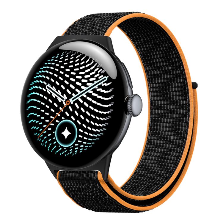 Nylon Woven Hook and Loop Fastener Watch Band, For Google Pixel Watch 5 / 4 / 3 45mm
