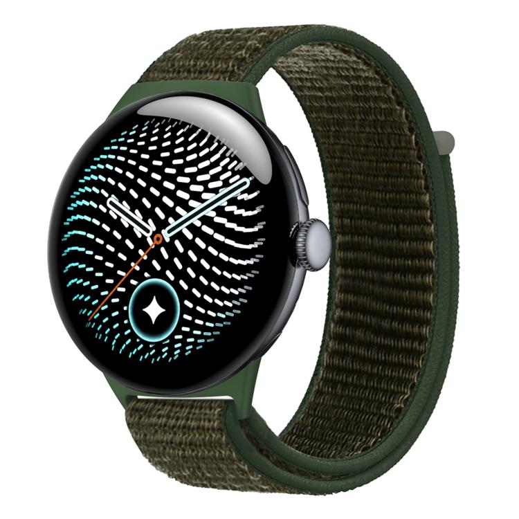 Nylon Woven Hook and Loop Fastener Watch Band, For Google Pixel Watch 5 / 4 / 3 45mm