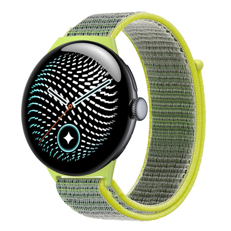 Nylon Woven Hook and Loop Fastener Watch Band, For Google Pixel Watch 5 / 4 / 3 45mm