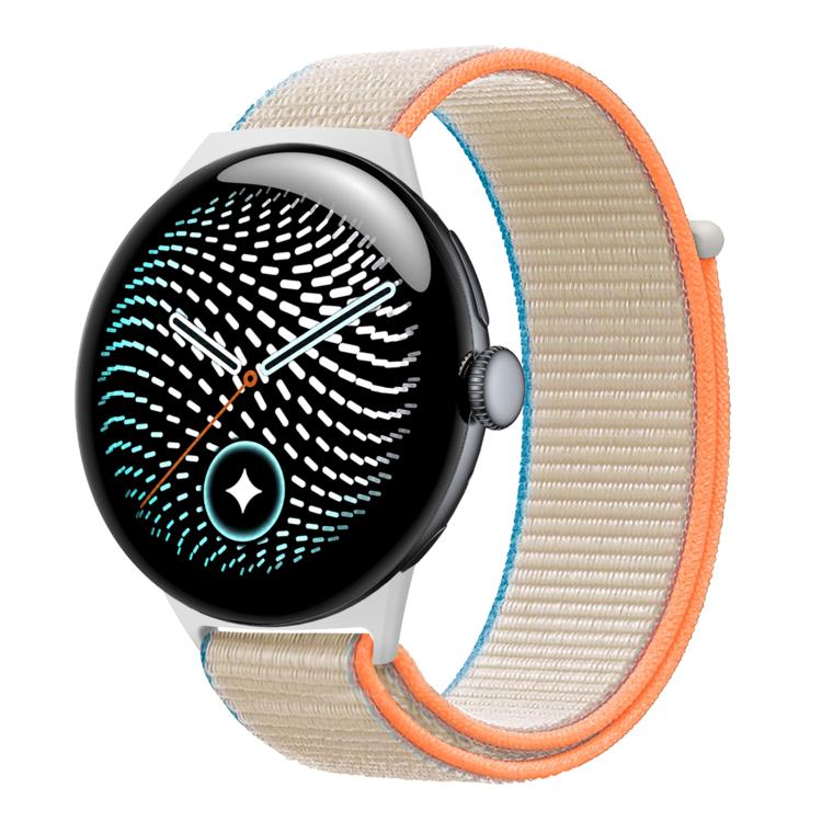 Nylon Woven Hook and Loop Fastener Watch Band, For Google Pixel Watch 5 / 4 / 3 45mm