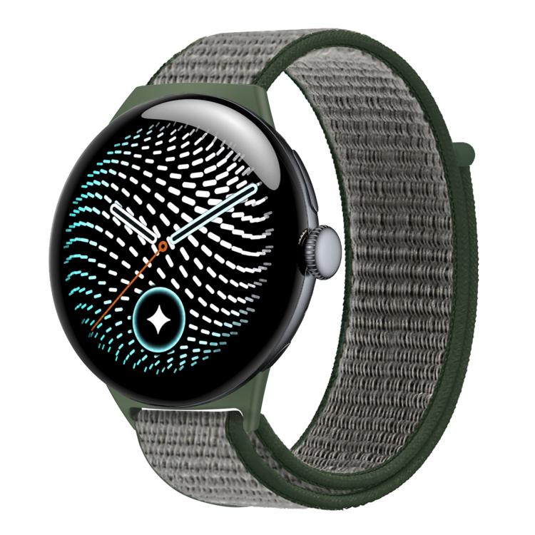 Nylon Woven Hook and Loop Fastener Watch Band, For Google Pixel Watch 5 / 4 / 3 45mm
