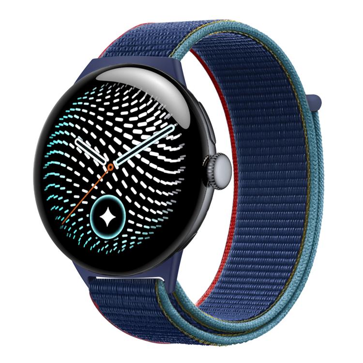 Nylon Woven Hook and Loop Fastener Watch Band, For Google Pixel Watch 5 / 4 / 3 45mm