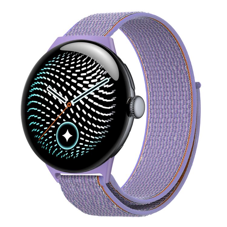 Nylon Woven Hook and Loop Fastener Watch Band, For Google Pixel Watch 5 / 4 / 3 45mm